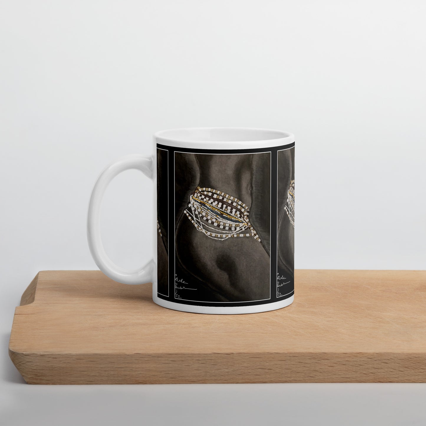 White glossy mug