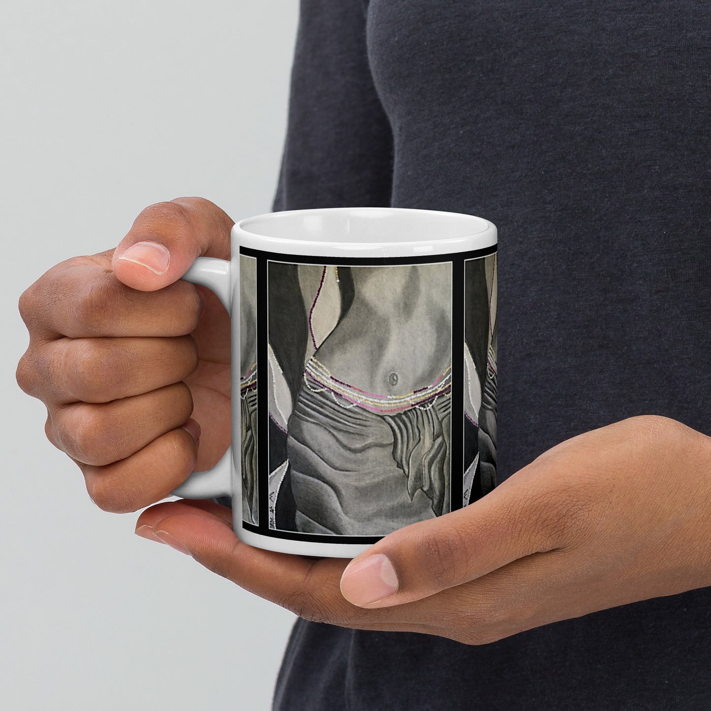 White glossy mug