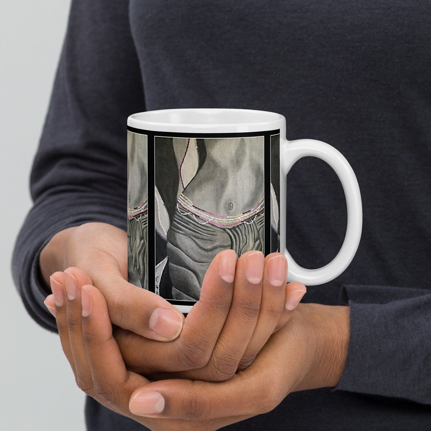 White glossy mug