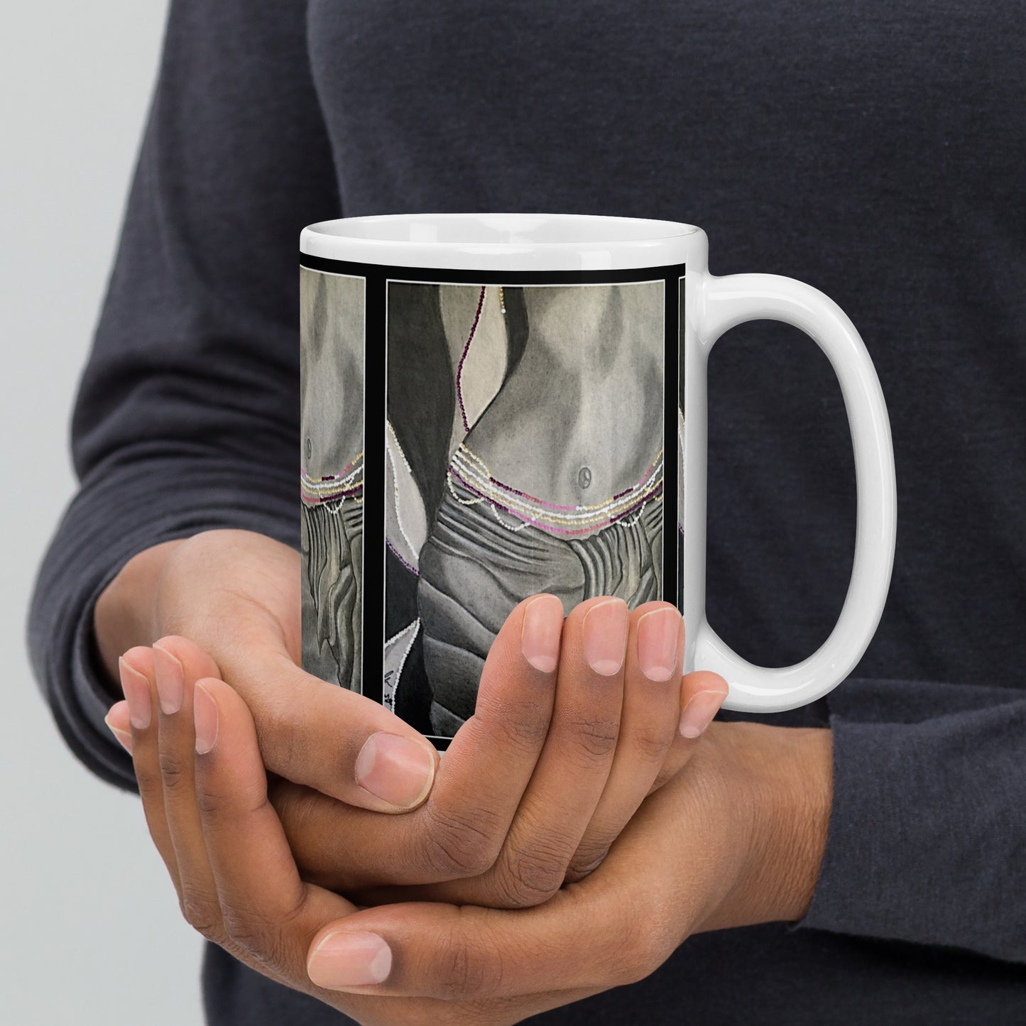 White glossy mug