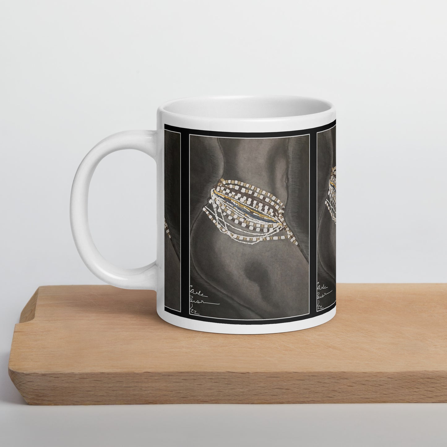 White glossy mug