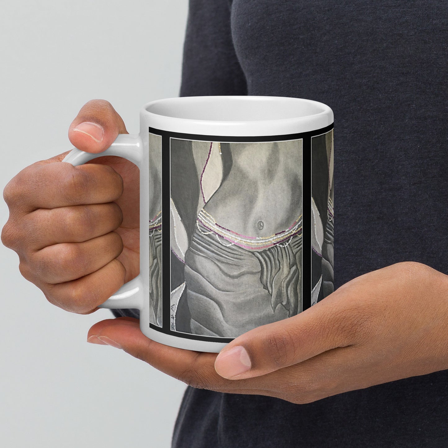 White glossy mug