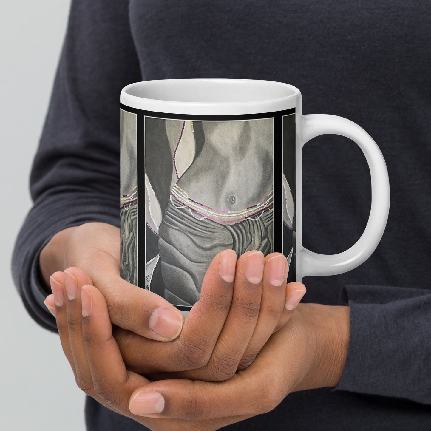 White glossy mug